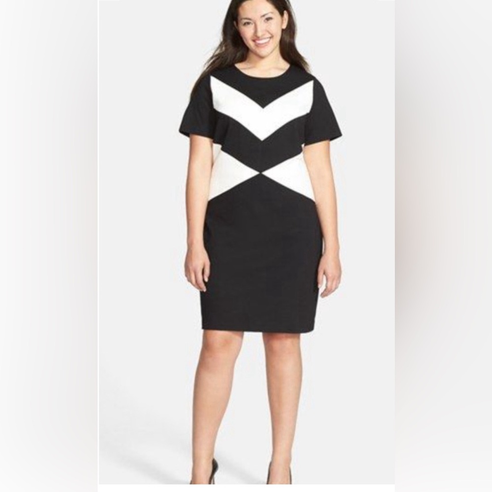 Vince Camuto - Plus Size Black and White Dress